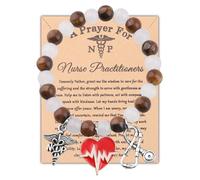 UJIMS Nursing Practitioner Gifts A Prayer for Nurse Practitioners Bracelet Nurse Week Appreciation Jewelry for NP Grad Gift, 20, Stainless Steel, no gemstone