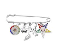 UJIMS Order of The E Star Sorority Gift Masonic Symbol Brooch for Women Sorority Graduation Gift, 1, Stainless Steel, stainless steel