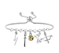 UJIMS PJ Book Lover Gift Camp Half Charm Blood Bracelet Bookish Gifts Greek Mythology Gift PJ Movie Merch, Standard, Stainless Steel, no gemstone