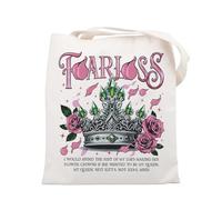 UJIMS Powerless Inspired Gifts Fearless Book Lover Tote Bag Romantasy Reading Lovers Merch for Bookish, Fearlessboobag, 14 inches x 15 inches