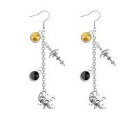 UJIMS Romantasy Reader Merch Fantasy Dragon Ridder Earrings The Empyrean Book Series Gift Literature Friend Gifts, 1, Stainless Steel, goldstone