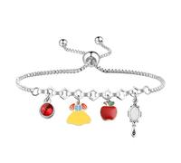 UJIMS Snow Princess Gift Fairytale Apple Princess Bracelet Fairy Tales Lover Jewelry Princess White Movie Merch, Standard, Stainless Steel, no gemstone