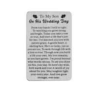 UJIMS Son Wedding Gifts from Mom to My Sons on His Wedding Day Wallet Card Mom to Sons Gift Son in Law Gift (DarlingSonWeddingCard)