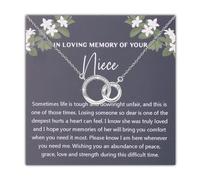 UJIMS Sympathy Gifts for Loss of Niece Memorial Necklace In Loving Memory Of Your Niece Jewelry Condolences Grief Gifts, 1, Stainless Steel, Rhinestone