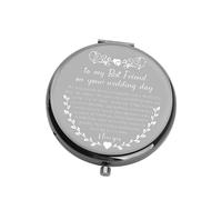 UJIMS to My Best Friend on Your Wedding Day Gifts for Bride Best Friend - Makeup Mirror Wedding Gift (BestFriendtoBrideMirrorBlack)