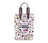 UJIMS Wines Lover Drinker Gifts Double Bottle Wine Tote Bag for Picnic Travel Gift Housewarming Hostess Gift