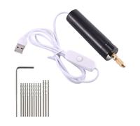 Ujjdwiurgh 0.7-1.2Mm Micro-Electric Hand Drill Set for Resin,Electric Mini Drill for Jewelry Making Electrical Pin Vise Kit