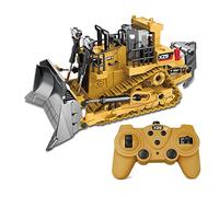 Ujjdwiurgh 1:24 2.4GHz 9 Channels Remote Control Tractor Toy Bulldozer RC Aluminum Alloy Engineering Tractor Toys for Kids Style A