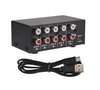 Ujjdwiurgh 1 in 4 Out Stereo Signal Source Splitter Audio Frequency Signal Distribute Device Non Consumption Output Interface