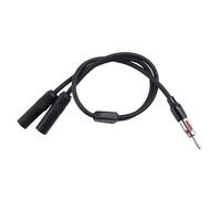 Ujjdwiurgh 1 Male to 2 Female Y Car Stereo Radio Antenna Adapter Black