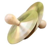 Ujjdwiurgh 1 Pair Brass Cymbals with Knobs Finger Cymbals with Wood Knobs for Dancer Party Percussion Instrument, Easy to Use