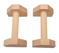 Ujjdwiurgh 1 Pair Parallettes Calisthenics Handstand Bar Wooden Fitness Exercise Tools Training Gear Push-Ups Double Rod Stand
