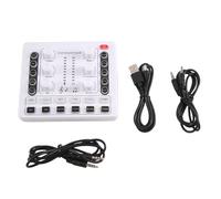 Ujjdwiurgh 1 PCS M8 Audio Interface Podcast Equipment Caster White Portable Podcast Production Studio with Premium Mic Preamp