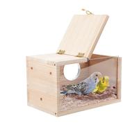 Ujjdwiurgh 1 Piece Parakeet Nesting Box Transparent Bird House Cage Wood Breeding Box for Parrot Parakeet Cockatiel Lovebirds