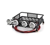 Ujjdwiurgh 1 Set Metal 115X107Mm Luggage Carrier Roof Rack with Spotlights Replacement for CC01 CR01 D90 SCX10 1/10 RC Crawler Car