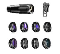 Ujjdwiurgh 10 in 1 Mobile Phone Lens Kit 22X Telephoto Lens Fisheye Lens+Wide Angle Macro Lens+CPL Filters for All Smartphones
