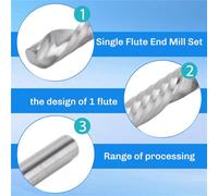 Ujjdwiurgh 10 Pack CNC Router Bits 1/8 Inch Shank Spiral Upcut Router Bit Single Flute End Mill Set Milling Cutter Tungsten Steel Engraving Carving Tools Kit for MDF Wood Acrylic PVC