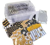 Ujjdwiurgh 100 Envelopes Money Saving Challenge Budget Planning Handbook Mastering The Progress with Storage Box for Repay F Easy to Use