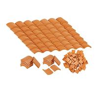 Ujjdwiurgh 100 Pcs Roof Tiles Building Set Miniature Tiles Mini Dollhouse Shingles Fake Tile Dollhouse Kitchen Garden Accessories