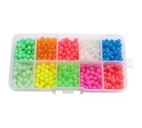 Ujjdwiurgh 1000Pcs/Set Hard Fishing Beads 5mm Floats Plastic Glow Beads Night Fishing Accessories Set