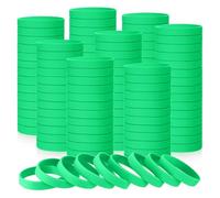 Ujjdwiurgh 100Pcs Blank Elastic Solid Color Silicone Wristbands Stretch for Men Women Teens Gifts Students Sports Party Supplies,C