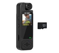 Ujjdwiurgh 1080P HD Sports Camera with 64GB TF Card Rotatable Infrared Night Vision Digital Video Recorder Recorder Body Camera