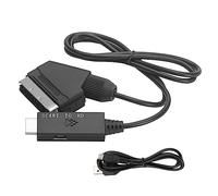 Ujjdwiurgh 1080P SCART to -Compatible Converter Switcher Black Plastic for SCART Products Connecting HD Products