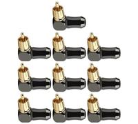 Ujjdwiurgh 10Pcs Connector Audio Plug Male 90 Degree Right Angle Elbow Speaker Terminal Conector for Soldering Video Cable Spare Parts Accessories