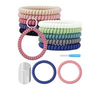 Ujjdwiurgh 10Pcs Stretchable Wrist Keychain Bracelet, Flexible Spiral Coil Key Ring Wristlet, Retractable Key Holder