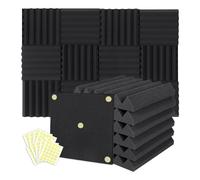 Ujjdwiurgh 12 Packs Acoustic Foam Panels Wedge 2 X 12 X 12 Inch, Soundproofing Foam Noise Cancelling Foam for Home Office Recoding