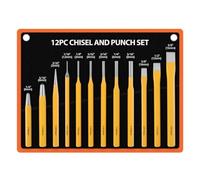 Ujjdwiurgh 12-Piece Punching Set Masonry Chisel Flat Cylinder Punching Set Easy to Use