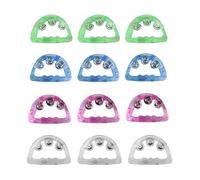 Ujjdwiurgh 12 Pieces Light Up LED Tambourine, Musical Flashing Tambourine Glow Tambourines Handheld Percussion Instrument