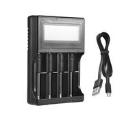 Ujjdwiurgh 18650 Battery Charger, LCD Display Speed Batteries Charger with 4 Bay Discharge Function for Rechargeable 3.7V Li-Ion Batteries