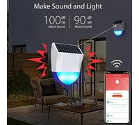 Ujjdwiurgh 1Set NEO Graffiti Intelligent Zigbee Outdoor Sound and Light Alarm Rainproof Sunproof Alarms Solar Sound and Light Alarms ABS Sound and Light Alarm