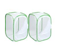 Ujjdwiurgh 2-Pack Insect and Butterfly Habitat Cage Terrarium -Up Butterfly Enclosure (2 X 15.7 X 15.7 X 23.6Inch) White+Green