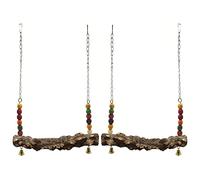 Ujjdwiurgh 2 Pack Natural Wooden Swing Toys Wood Swing Stand for Chick,Safe Chicken Coop Accessories for Bird,Parrot