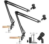 Ujjdwiurgh 2 Pcs for Light Mic Boom Mic Arm Desk Microphone Stand Featuring Screw Mount Clamp 3/8" for Podcasting Gaming Recording Storage B