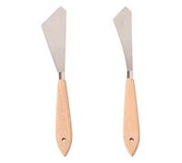 Ujjdwiurgh 2 Pcs Painting Knife Spatula Palette Knife Wood Handle and Metal Blade Painting Accessories for Art and Paint