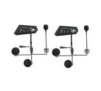 Ujjdwiurgh 2 Set Motorcycle 5.0 Bluetooth Helmet Intercom Universal Pairing Earphone Headset with CNC Noise Reduction BT22