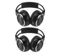 Ujjdwiurgh 2 x Double Infrared Stereo Wireless Headphone Headset IR Car DVD Player Headrest Black