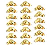 Ujjdwiurgh 20 Packs Right Angle Adapter - 90 Degree Female to Male Gold-Plated Connector