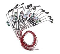 Ujjdwiurgh 20 Pieces Mini Model Railway Train Lamppost Street Light LEDs Warm White HO Scale 1:100 Garden Landscape Light