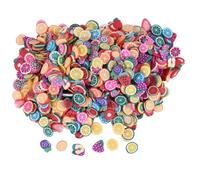Ujjdwiurgh 2000 Pieces 3D Fruit Flower Clay Slices for Slime, DIY Crafts, Nail Art Decorations