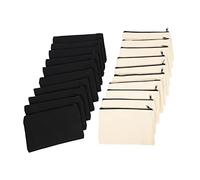 Ujjdwiurgh 20Pcs Canvas Makeup Bags Zipper Pouch Bags Pencil Case Blank DIY Craft Bags Cosmetic Pouch for Travel DIY Craft School