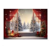 Ujjdwiurgh 210X150cm Christmas Background Cloth Christmas Tree Snowflake Party Decoration Children Photography Background Cloth,A Easy Install