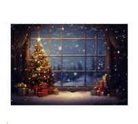 Ujjdwiurgh 210X150cm Christmas Background Cloth Christmas Tree Snowflake Party Decoration Children Photography Background Cloth,E Easy Install