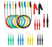 Ujjdwiurgh 24Pcs Back Probe Kit, Banana Plug to Copper Alligator Clips Test Leads Kit with Alligator Clips