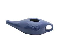 Ujjdwiurgh 250Ml Ceramic Neti Pot Nose Cleaning Pot Leakproof Spout Pot for Nasal Rinsing Nose Washing Men and Women,Blue