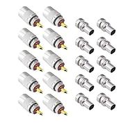 Ujjdwiurgh -259 Coaxial Connectors UHF Male Solder Connector Plug 50 Ohm Coax Adapters 10-Pack with Reducers for LMR400,RG8 Cable