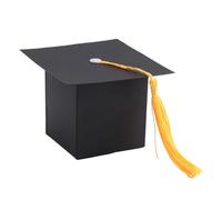 Ujjdwiurgh 25Pcs DIY Paper Graduation Cap Shaped Gift Box Sugar Chocolate Box for Graduation Party Favor Cap Bachelor Hat Wedding Candy Box Gift black